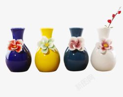 椭圆形简约条纹花瓶现代简约欧式陶瓷小花瓶高清图片