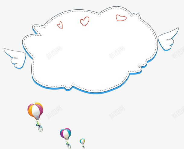 飞行的对话框png免抠素材_88icon https://88icon.com 学生会招新 对话框 热气球 装饰图案