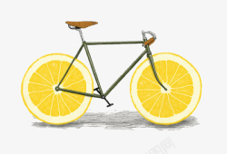 食物参考柠檬水果版自行车高清图片