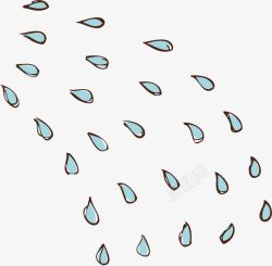 喷水蓝色卡通手绘小雨点高清图片