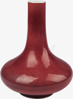 红色陶瓷花瓶实物图素材