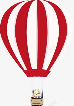 红色白色热气球素材