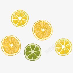 清新水果柠檬手绘底纹装饰素材