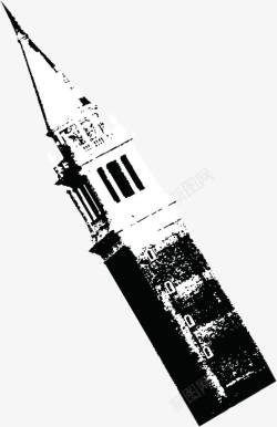 塔尖欧式高塔尖顶素描招聘高清图片