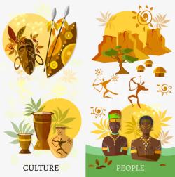装饰非洲文化人物旅游素材