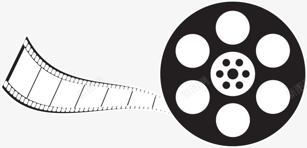 电影星空黑色扁平电影胶卷图标图标