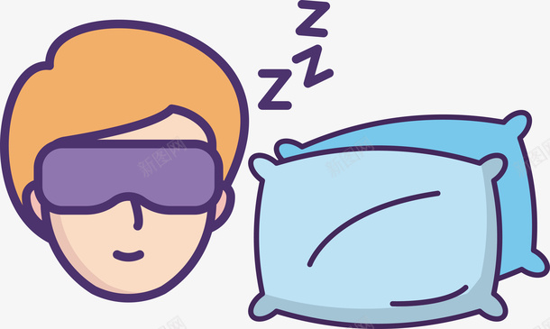 插画日签世界睡眠日眼罩卡通图标图标