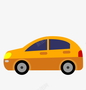 黄色包装交通工具轿车小车扁平化psd源图标图标