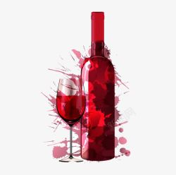 红酒果汁红酒与酒瓶高清图片