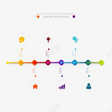 PPT研究报告发展历史矢量图图标图标