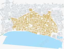 海湾海边城市地图高清图片