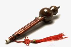 民族传统深棕色葫芦丝高清图片