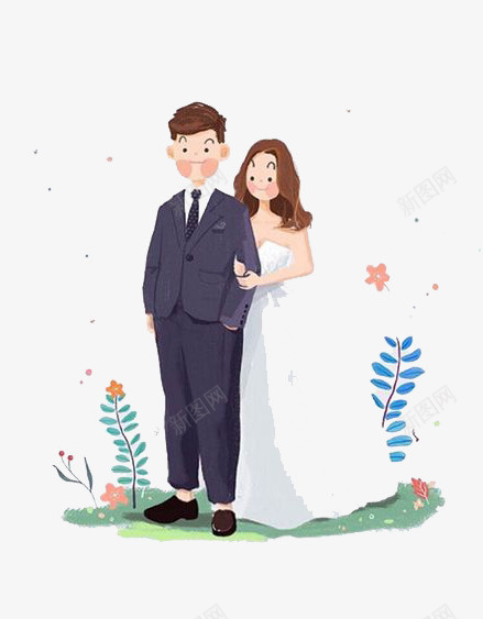 卡通情侣结婚婚礼png免抠素材_88icon https://88icon.com 卡通 婚礼 彩色 情侣 手绘 水彩 结婚 装饰