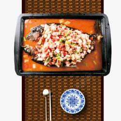 中国风美食特色石锅烤鱼素材