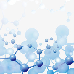 蓝色分子结构矢量图素材