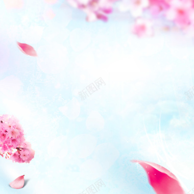 粉色浪漫樱花广告背景背景