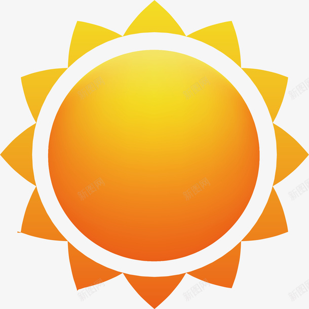 三角形火焰的太阳矢量图ai免抠素材_88icon https://88icon.com 卡通 圆形 手绘 渐变色 规则图形 锯齿形 黄色 矢量图