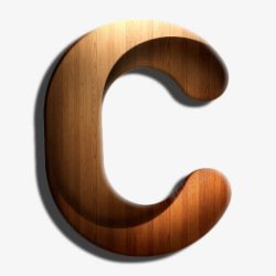 木质英文字母C素材