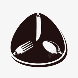 厨房刀具组合西餐刀叉不锈钢餐具宣传用图标高清图片