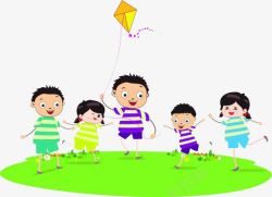 孩子玩乐放风筝的孩子们高清图片