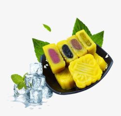 绿豆冰块杭州特产糕点黄龙绿豆糕高清图片