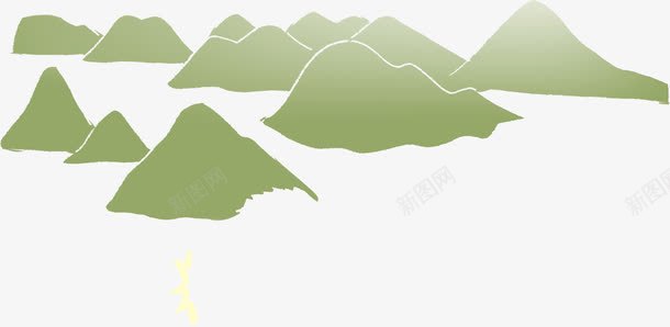 山水一天手绘水彩png免抠素材_88icon https://88icon.com 山水 水彩