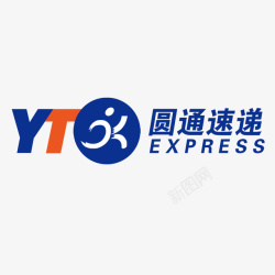 蓝色快递箱蓝色圆通快递排版logo标志图标高清图片