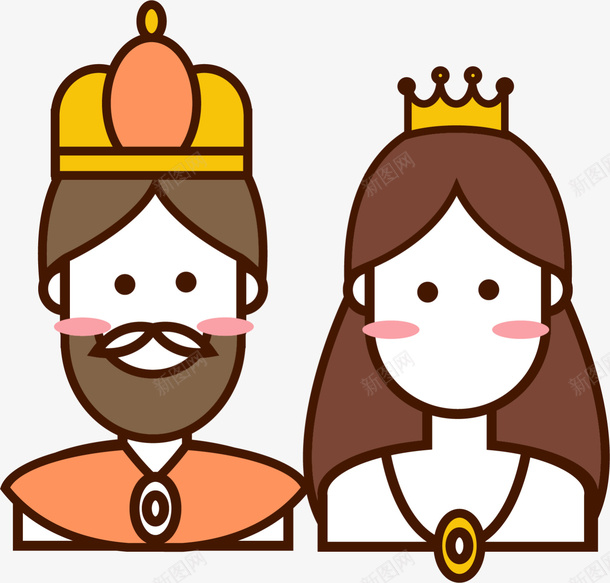 卡通可爱国王和王后png免抠素材_88icon https://88icon.com 公主 国王 婚庆 婚礼 恋人 浪漫 爱情 王后 王子 王子和公主