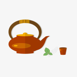 日本茶文化小插图矢量图素材