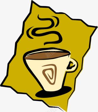 洒落的咖啡咖啡标签矢量图图标图标