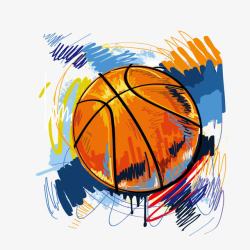 篮球和篮球网插画篮球涂鸦插画矢量图高清图片