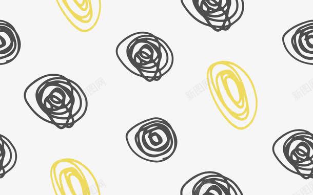 简笔画圆圈png免抠素材_88icon https://88icon.com 平扁图形 平铺底纹 底纹装饰 黄色圈圈 黑色简笔画