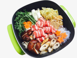 海鲜锅寿喜锅日式料理高清图片