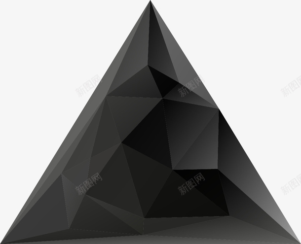黑色个性感三棱锥png免抠素材_88icon https://88icon.com 三棱锥 三角体 三角形 立体 装饰图案 黑色