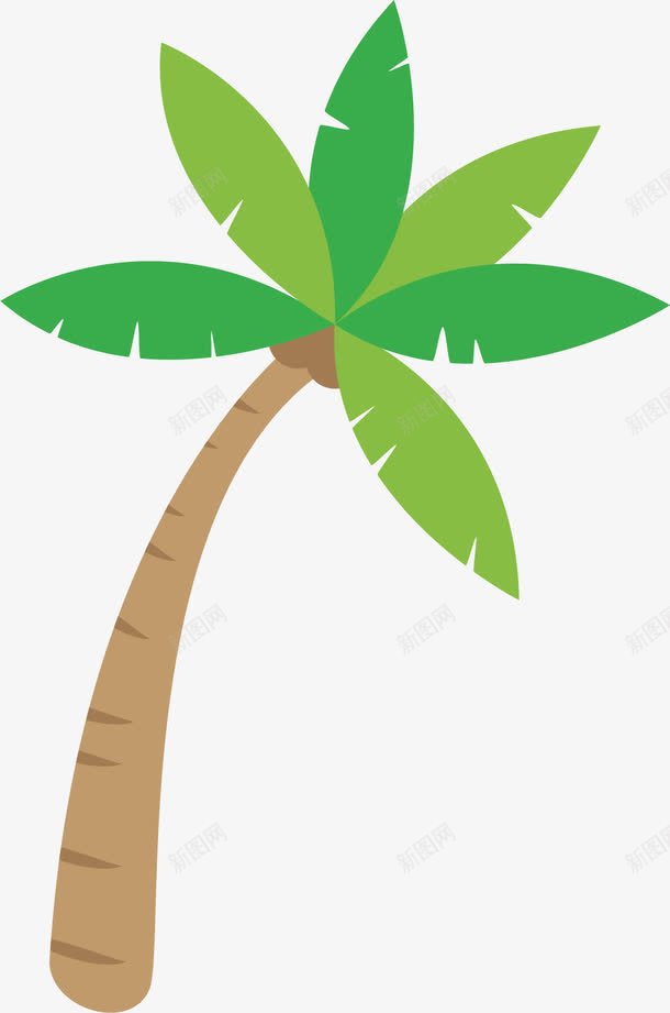 一颗歪脖子椰子树png免抠素材_88icon https://88icon.com 一颗椰树 椰树 歪脖椰树 海边度假 矢量素材