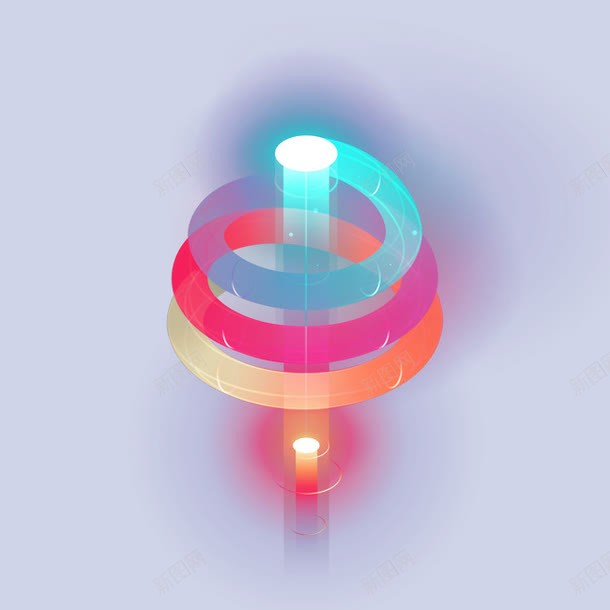 创意舞台霓虹灯灯管png免抠素材_88icon https://88icon.com 创意夜光素材 发光 彩色灯光 旋转螺纹 舞台灯效 霓虹灯