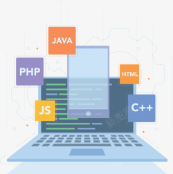 编程语言编码笔记本电脑开发代码矢量图高清图片