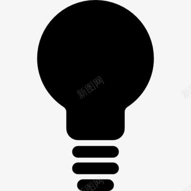 精致黑色灯泡灯泡的黑色形状图标图标