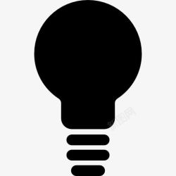 创意思想灯泡的黑色形状图标高清图片