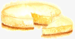 手绘水彩奶酪蛋糕素材