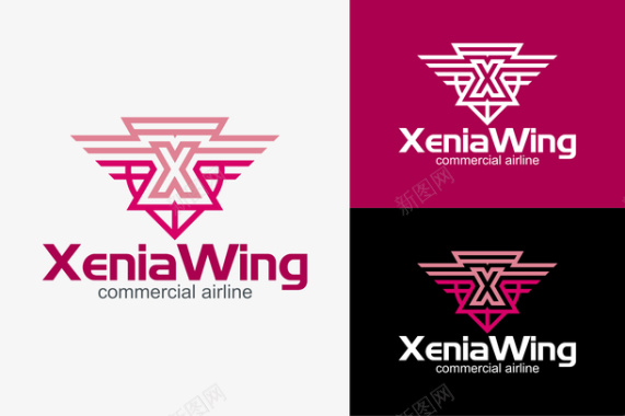 X光片红色的字母logo矢量图图标图标