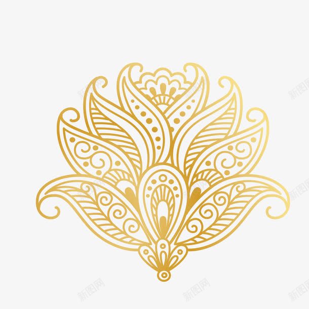 花朵花纹图案png免抠素材_88icon https://88icon.com 图案 图腾 复杂 线条 组合 绘画 花朵 花纹 装饰 金属 金色