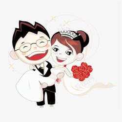 中国传统婚礼卡通人物情侣高清图片