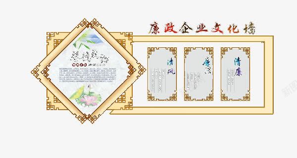 廉政企业文化墙png免抠素材_88icon https://88icon.com 创意文化墙 复古 展板