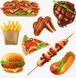 汉堡快餐宣传单西餐快餐矢量图高清图片