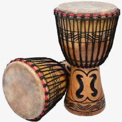 两台不同角度的非洲手鼓素材