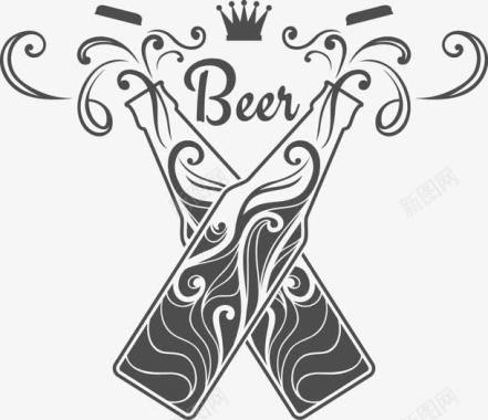啤酒瓶设计啤酒促销标签图标图标