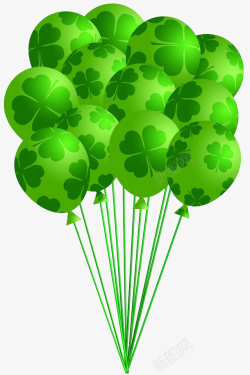 气球印花三叶草气球高清图片