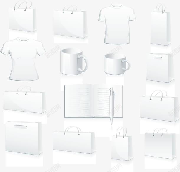 空白vi模板png免抠素材_88icon https://88icon.com T恤 vi模板 vi素材 vi设计 包装袋 水杯 空白vi 笔记本