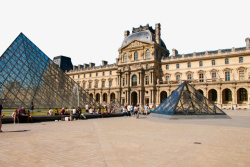 简约肃穆欧式建筑巴黎卢浮宫素材